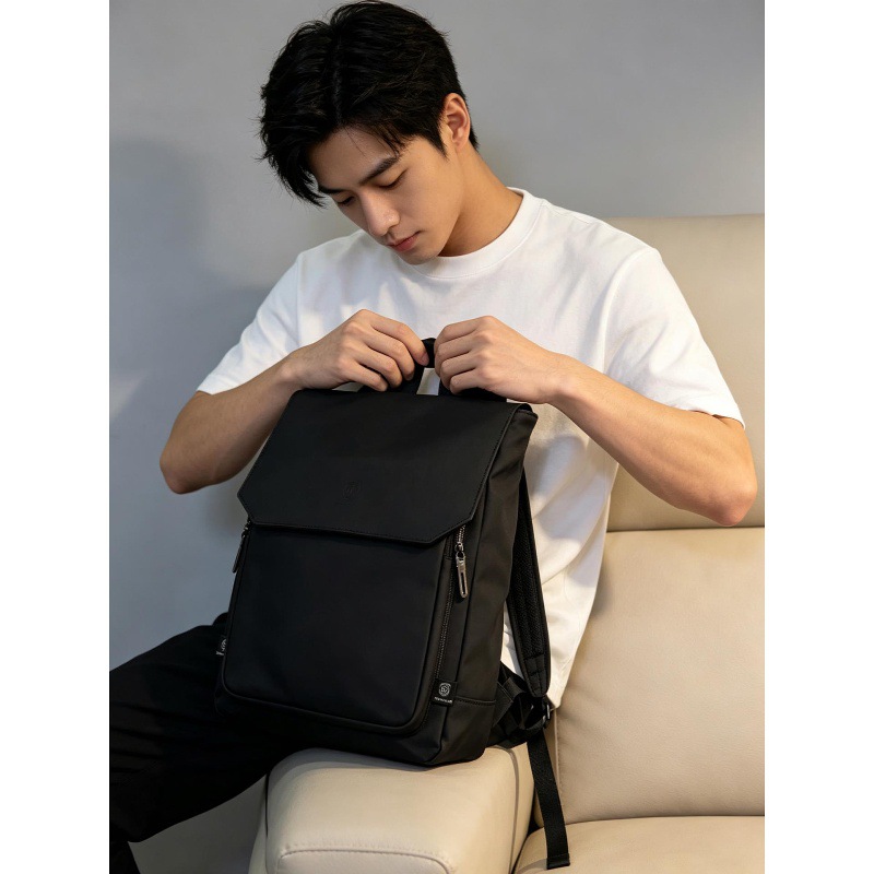 High Quality Flap PU Leather L - Leather Work Rucksack Mens recension och pris