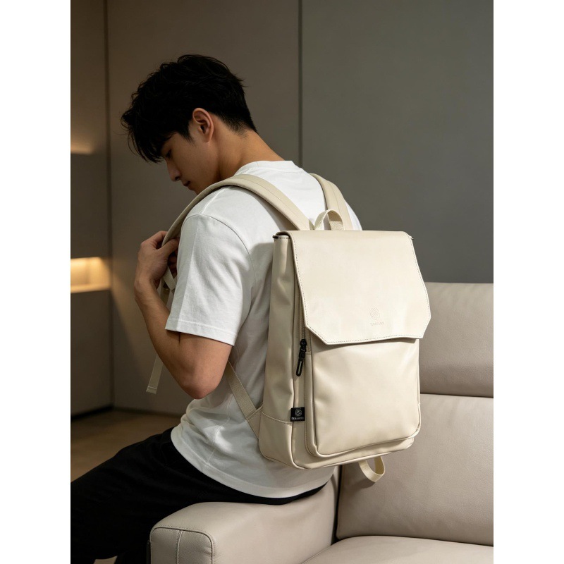 High Quality Flap PU Leather L - Leather Work Rucksack Mens recension och pris