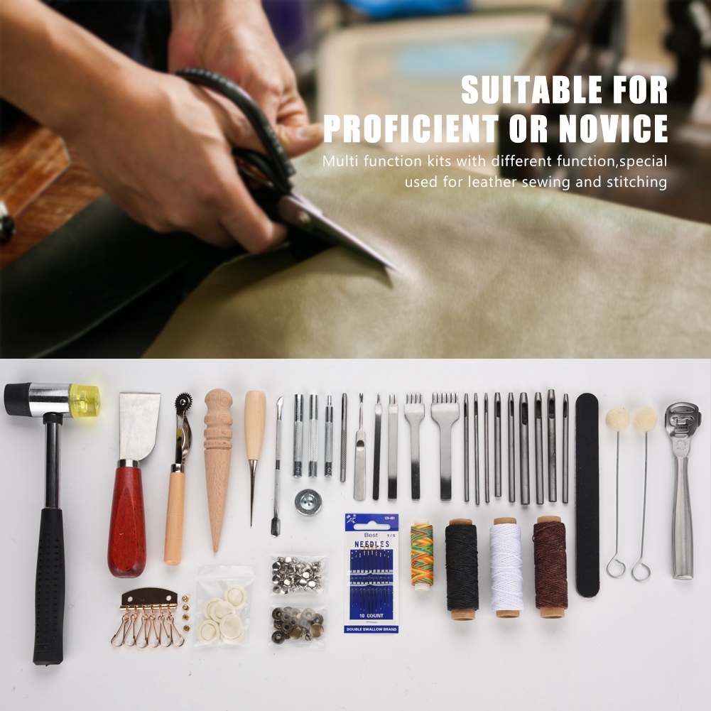 42PCS Leather Craft Tools Set  - Groover Stitching Tool recension och pris